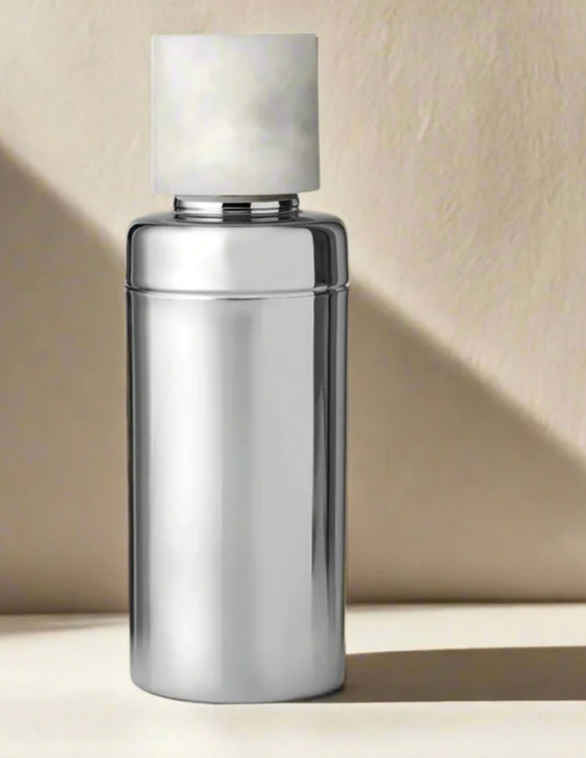 Azure Matte White Resin & Stainless Steel Cocktail Shaker