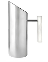 Azure Matte White Resin & Stainless Steel Pitcher