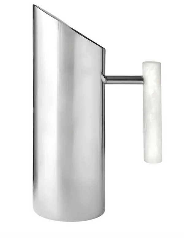 Azure Matte White Resin & Stainless Steel Pitcher