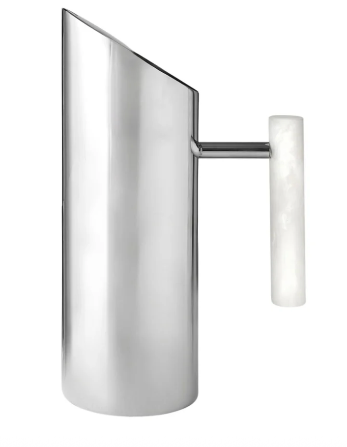 Azure Matte White Resin & Stainless Steel Pitcher