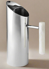 Azure Matte White Resin & Stainless Steel Pitcher