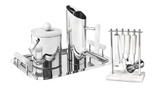 Azure Matte White Resin & Stainless Steel 5 Piece Bar Tool Set
