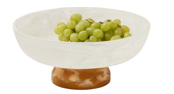 Benno White/Amber Swirled Fruit Bowl