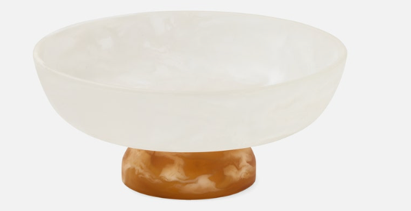 Benno White/Amber Swirled Fruit Bowl
