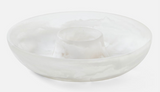 Hugo White Swirled Chip And Dip Bowl