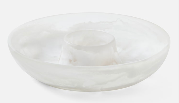 Hugo White Swirled Chip And Dip Bowl