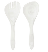 Laney White Swirled 2-Piece Serving Set