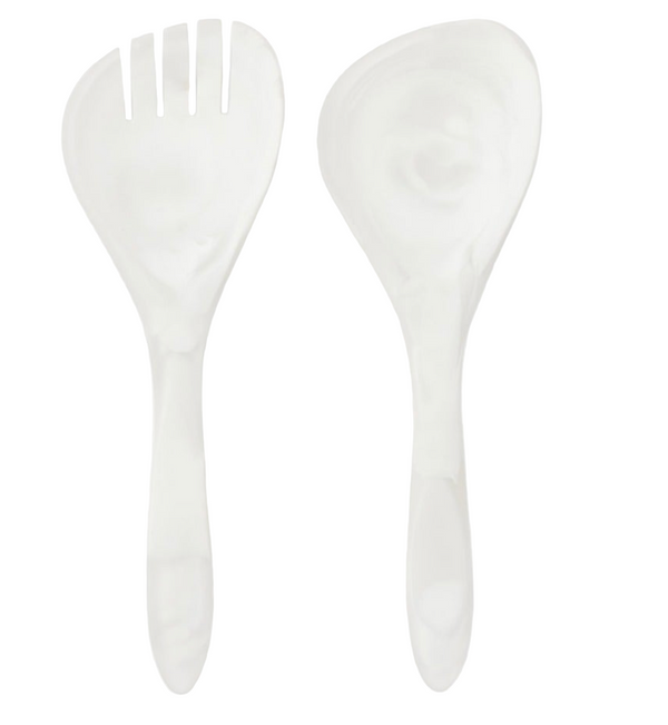 Laney White Swirled 2-Piece Serving Set