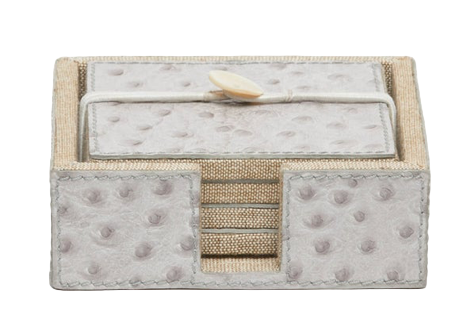 Witney Light Gray Ostrich Coasters