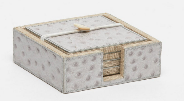 Witney Light Gray Ostrich Coasters