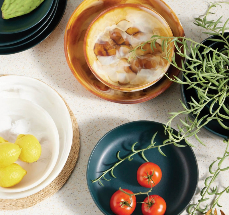 Hugo White Swirled Serving Bowl - SMALL