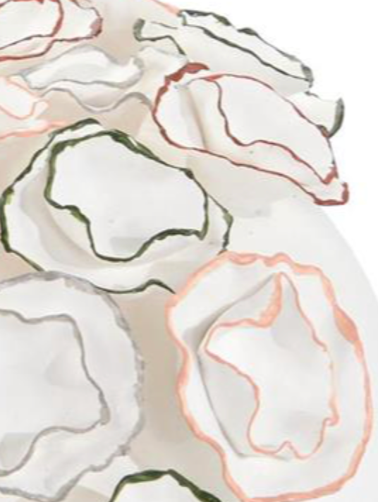 PEARL WHITE OVAL PORCELAIN SCULPTURE
