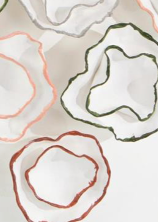 PEARL WHITE OVAL PORCELAIN SCULPTURE