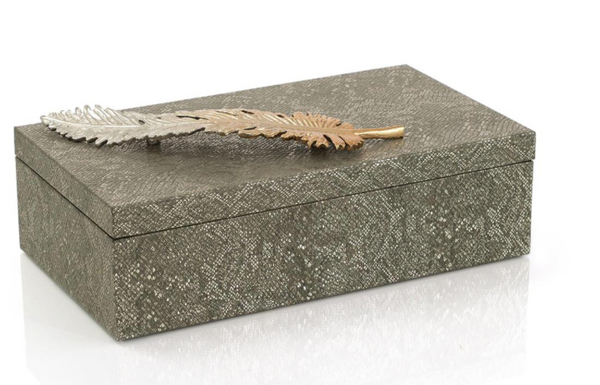 FEATHERED VEGAN SNAKESKIN BOX