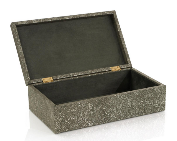 FEATHERED VEGAN SNAKESKIN BOX