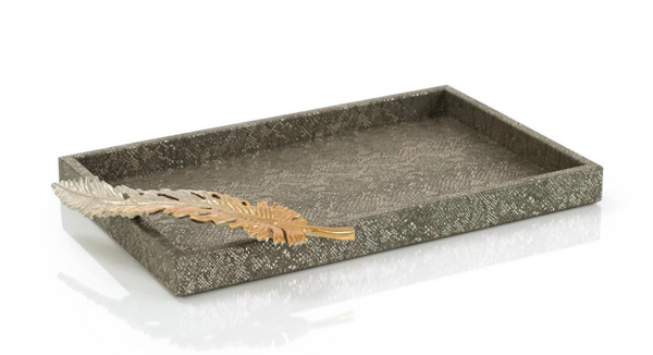 FEATHERED VEGAN SNAKESKIN TRAY