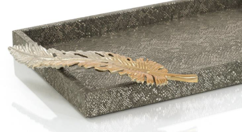 FEATHERED VEGAN SNAKESKIN TRAY