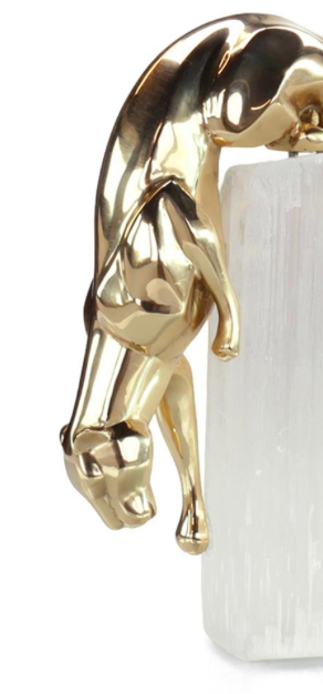 PANTHER SCULPTURE ON SELENITE