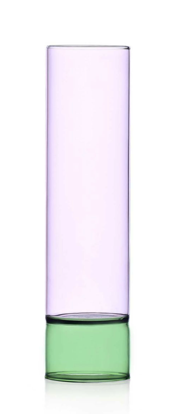 Bamboo Groove Vase Green Pink