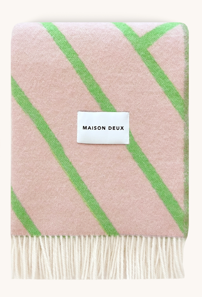 Lines Blanket Pink Apple