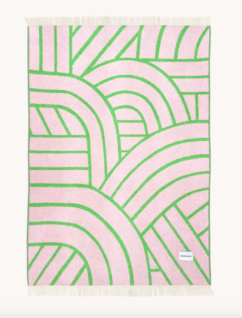 Lines Blanket Pink Apple