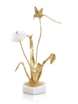 FLOWER AND HUMMINGBIRD SCULPTURE