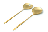 Sculpted Mirrored Gold Salad Server Set