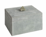 Suede Box W/stone Knob Blue