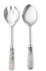 Azure Gloss Limestone Resin Salad Server Set