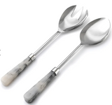 Azure Gloss Limestone Resin Salad Server Set