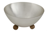 Temari Hammered Silver Footed Salad Bowl