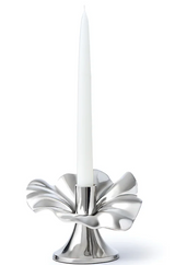 Blossom Platinum Tapered Candle Holder 6"