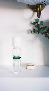 TEALIGHT HOLDERS MEMPHIS WHITE/CLEAR/GREEN