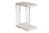 St. Kitts Accent Table – White Sand with Acrylic Legs