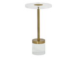 Deco Martini Table – Acrylic Top & Gold Metal Base, 12"