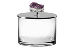 Medium 24K Gold Plated Round Box W/ Amethyst Stone