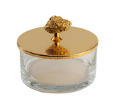 Small Round Jar w/ Pyrite Stone - Gold Plated