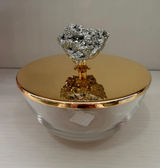 Gold  Jar  W/ Pyrite Stone