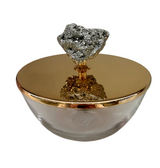 Gold  Jar  W/ Pyrite Stone