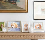 White Enamel & Gold Frame