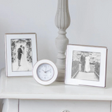 White Enamel & Silver Curve Frame