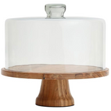 Wood & Glass Cake Plate