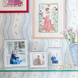 Powder Blue Enamel & Silver Curve Frame