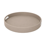 Round Design Tray with Chrome Handles Opso Gray