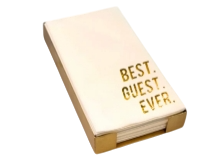 Brass Plated Guest Towel Set with 'Best. Guest. Ever'