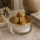 Small Round Jar w/ Pyrite Stone - Gold Plated