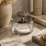 Small Stainless Stell Round Jar W/ Pyrite Stone