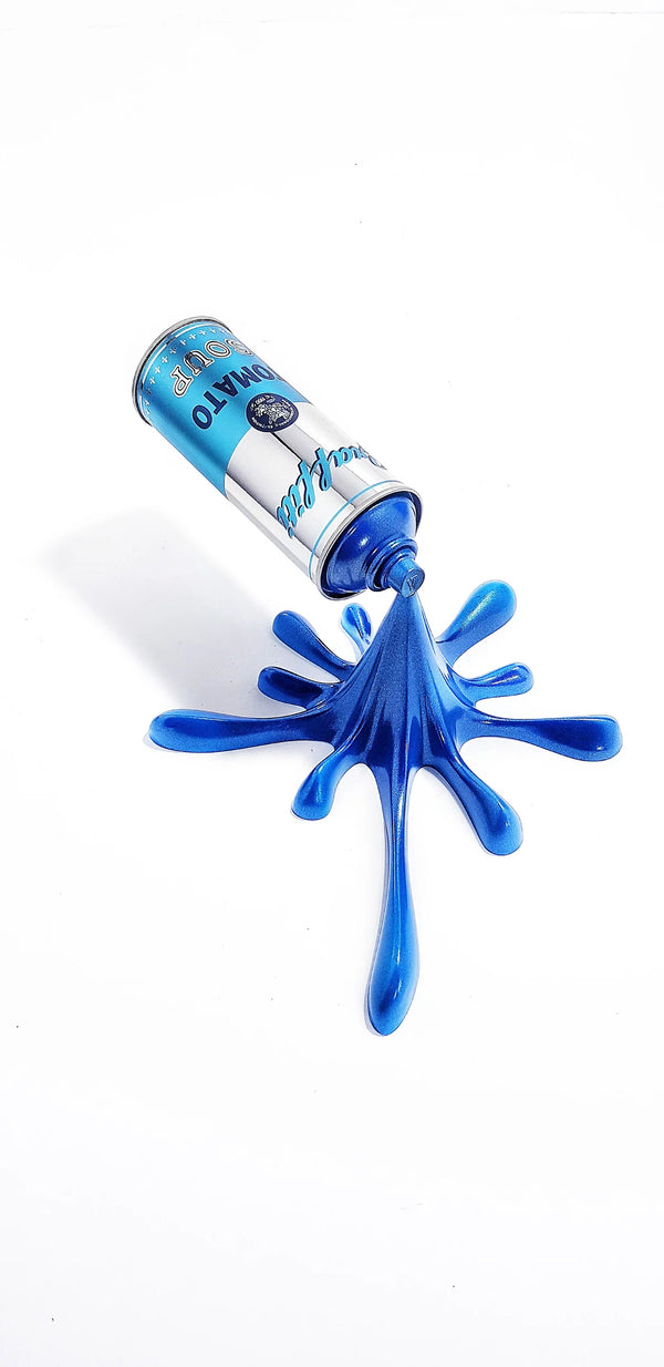 Chrome Blue - Spray Can Sculpture