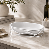 Stainless Steel Porcelain Serving Dish Holder
