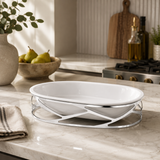 Stainless Steel Porcelain Serving Dish Holder